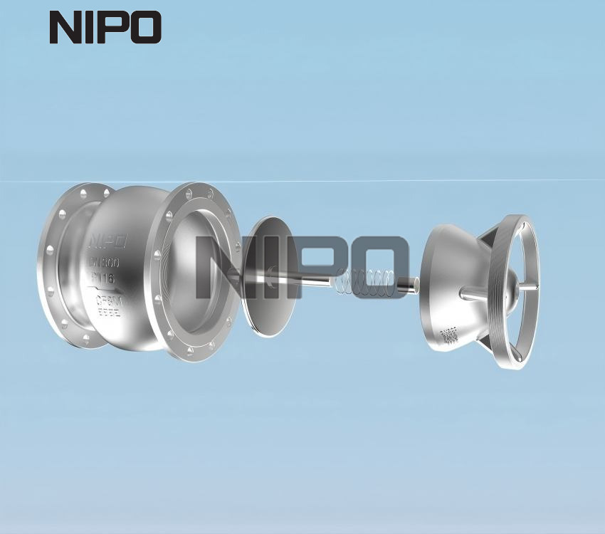 V&aacute;lvula de retenci&oacute;n de flujo axial de baja ca&iacute;da de presi&oacute;n, dise&ntilde;o aerodin&aacute;mico