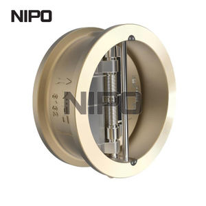 Válvula antirretorno de giro de disco doble sin retenedor de bronce de aluminio
