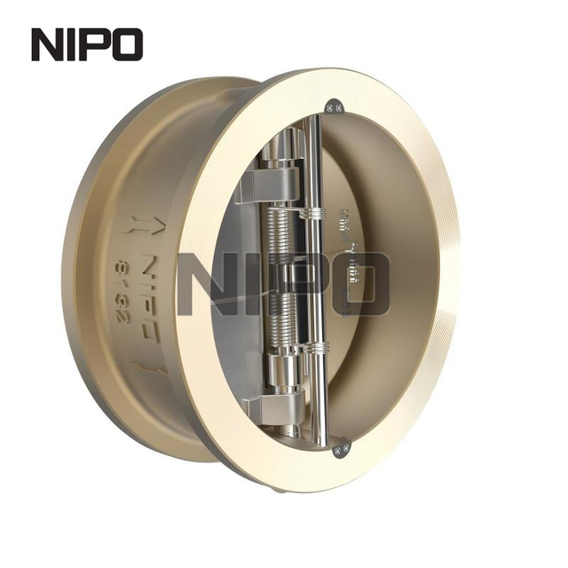 Válvula de retención de disco doble tipo oscilante sin retenedor tipo oblea C95800