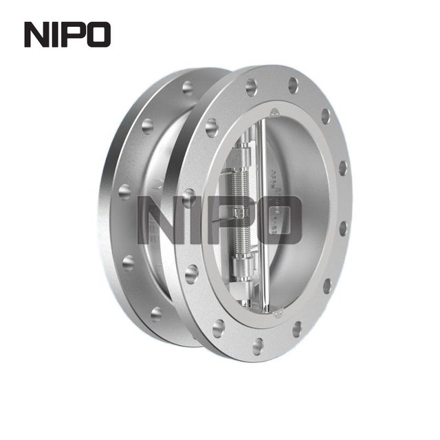 V&aacute;lvula de retenci&oacute;n oscilante de doble disco, dise&ntilde;o de brida sin retenedor API6D