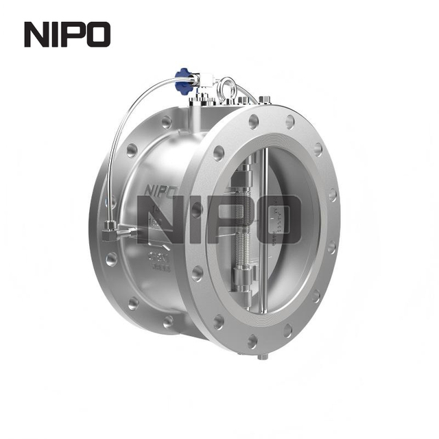 V&aacute;lvula de retenci&oacute;n de placa doble tipo brida con dispositivo de amortiguaci&oacute;n