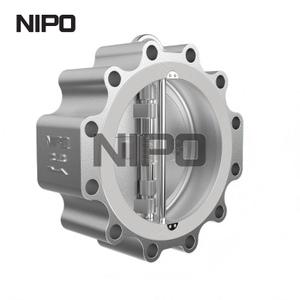 Válvula de retención oscilante de doble disco tipo orejeta con cuerpo de fundición 