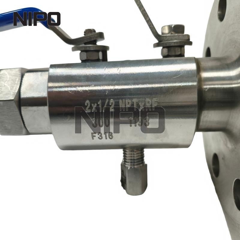 V&aacute;lvula de bola de purga y doble bloqueo integral DBB | V&aacute;lvula DBB para instrumentos de acero inoxidable con brida a rosca