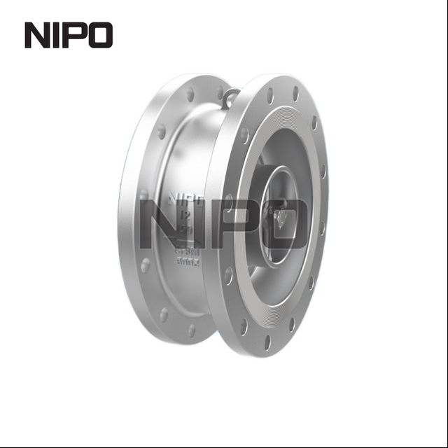 V&aacute;lvula de retenci&oacute;n de flujo axial de doble brida, cuerpo de acero al carbono, grado industrial